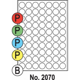 Etikety SOTO 2070, farebné, okrúhle 25mm žlté