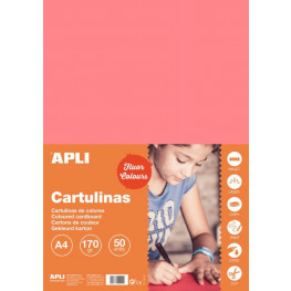 Farebný papier A4 170g APLI A14251 fluo-ružový