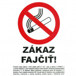 Nálepka "Zákaz fajčiť" 13x18,5cm