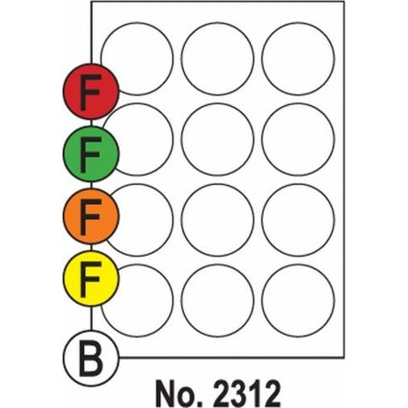 Etikety SOTO 2312, farebné, okrúhle 60mm červené